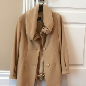 Beige wool never been worn Saks coat